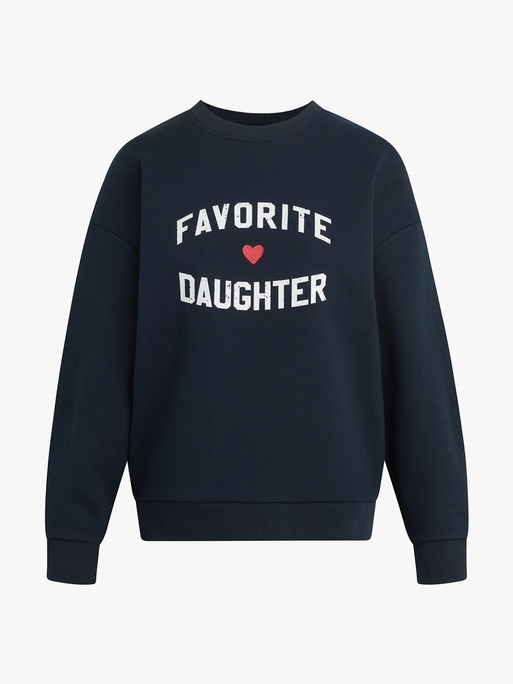 THE FAVORITE DAUGHTER HEART LOGO SWEATSHIRT in Navy Blue size XS